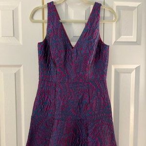 Aidan Mattox Pink and Blue Fit and Flare Cocktail Dress Size 2